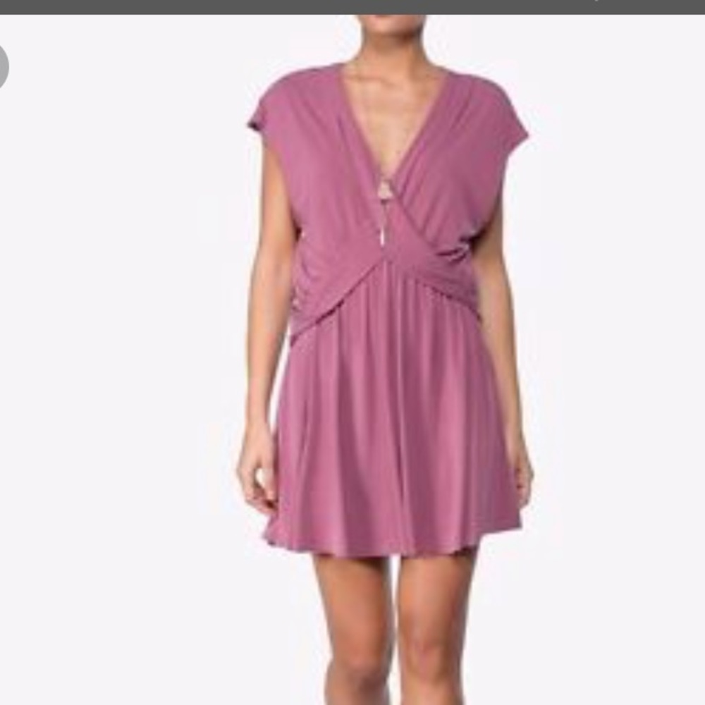Free People Cupro Cap Sleeveless Mini Dress Pink